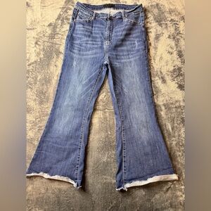 Risen high-rise flare jeans
